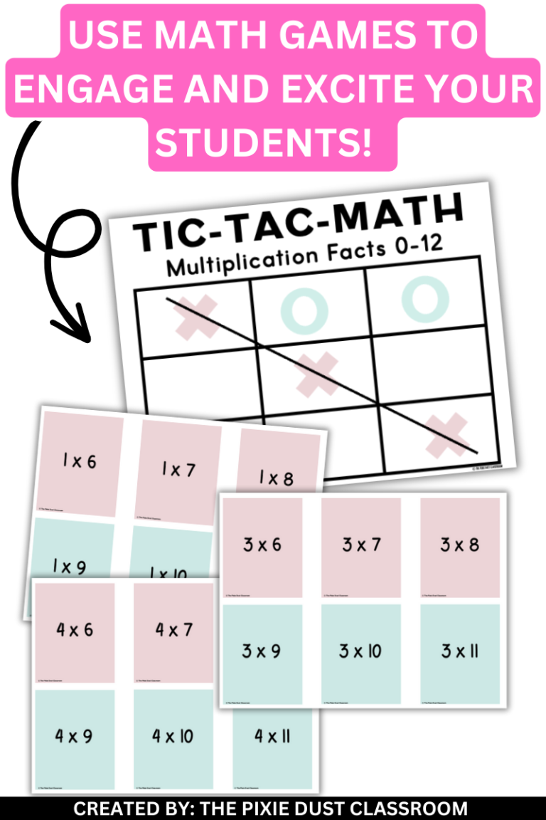 use this tic-tac-toe math game to engage your students in multiplication fact practice
